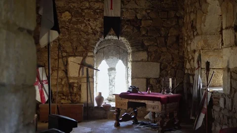 4K Castle Medieval Of The Knights Of Templar. Jerez de los Caballeros, Spain-Dan Stock Footage