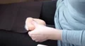 4K caucasian hands measure brown felt and cut out ready to sew 4k or 4k+ Resolution