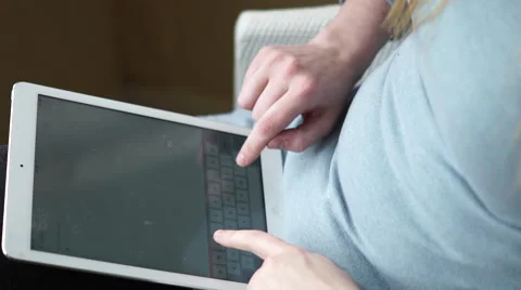 4k caucasian hands typing on an ipad Stock Footage 62241127