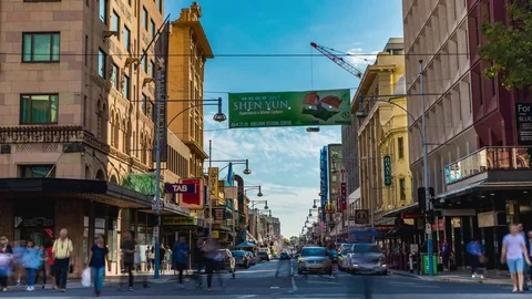 4K CBD Timelapse down rundle road Stock Footage 76954629