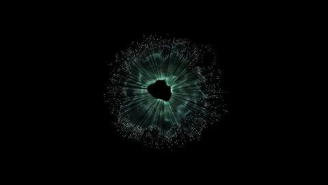 4K CGI Abstract Neon Particle Threads Motion Graphic Background Stock Footage 339268055