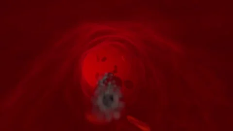 4K CGI animation showcasing red blood cells and virus cells in a captivatin.. Stock-Footage 250220849