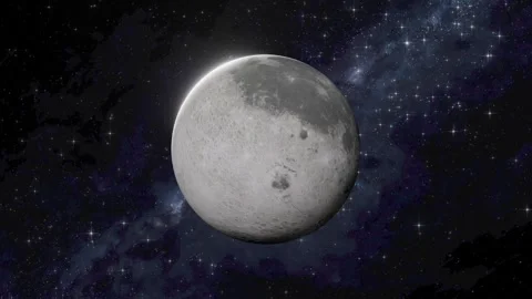 4K CGI Moon Rotation | Realistic Lunar Surface in Space Video stock 310430845
