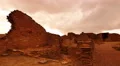 4K Chaco Culture 21 Pueblo Bonito Native American Ruins Raining 4k or 4k+ Resolution