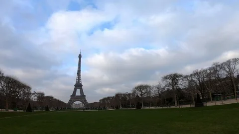 4K, Champ de Mars and the Eiffel Tower in a winter day. Paris, France. -Dan Stock Footage 106910160