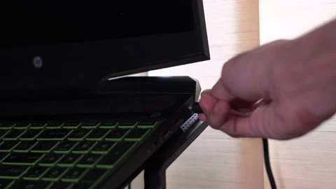 4K Charging Laptop Stock Footage 201225171