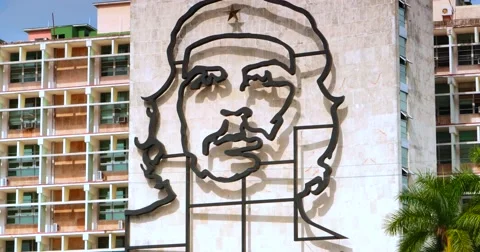 4K Che Guevara, monument, Revolution Square, Plaza de la Revolución, Havana Cuba Stock Footage 46830341