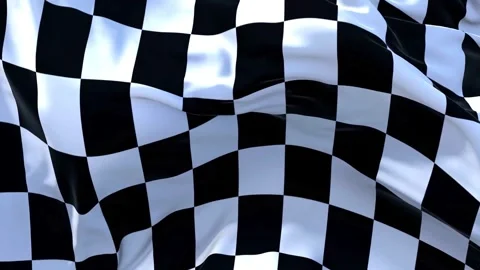 4K Checkered Flag With Black And White Alternating Squares Motorsports Stock Footage 339268090