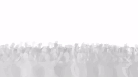 4k Cheering crowd group people men human procession concert rallies silhouette. Stock Footage 73498709