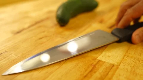 4k Chef cutting vegetable slow motion Stock Footage 122937774