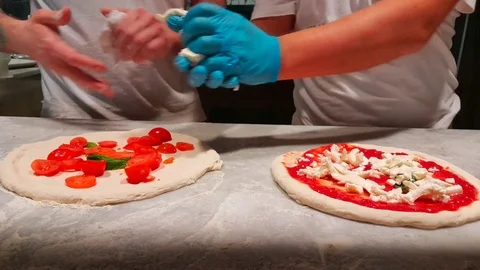 4K Chef Preparing Pizza In A Indoor Restaurant 2 Stock Footage 84104744