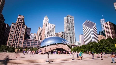 4k Chicago Bean Time Lapse Millenium Park Downtown Loop Stock Footage 71965584