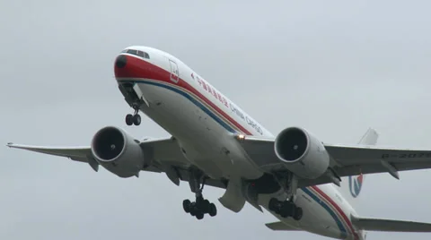 4K China Eastern Cargo airplane take off Stock Footage 35004249