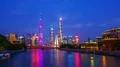4K: China Shanghai Skyline at Night. 4k or 4k+ Resolution