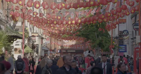 4k Chinatown Red Lanterns Stock Footage 56225367