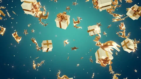 4K Christmas background. 3 different background with green screen. The new year Stock Footage 144484456