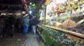 4k Christmas market with candy shop panning 4k or 4k+ Resolution