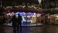 4k Christmas market stores panning with carousel and candy shop 4k or 4k+ Resolution