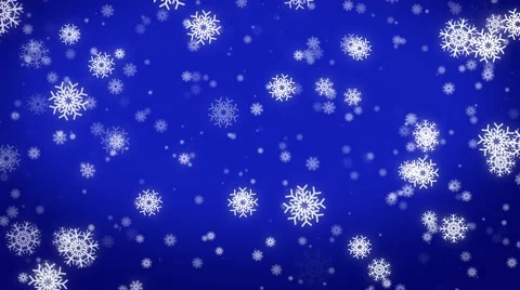 4k christmas motion background, snowfall with white snow flakes blue Video stock 55960104