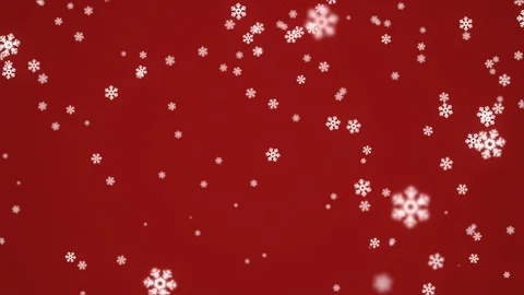 4K Christmas Motion Background, Snowfall With White Snow Flakes Red Backgroun Stock Footage 117686038