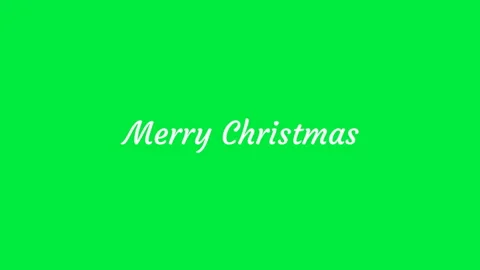 4K. Chroma key. Intro - Merry Christmas. White text on green screen. Holiday Stock Footage 223723224