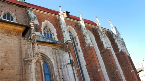 4K Church Cathedral Architecture, Building Flying Buttress Design, Religion Stock Footage 78236653