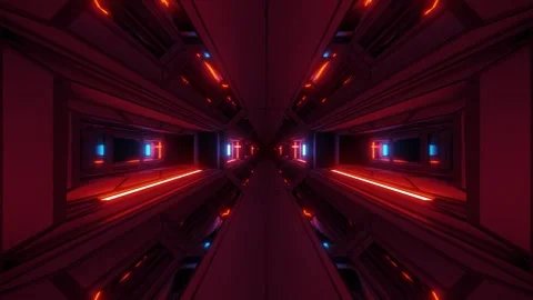 4k cinematic abstract light trails with glowing red beams in dark motion clip 스톡 동영상 303136043