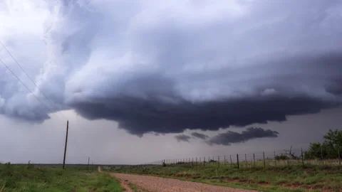 4K Cinematic Beautiful Supercell Storm Rotating Timelapse - Prores Stock Footage 319858181