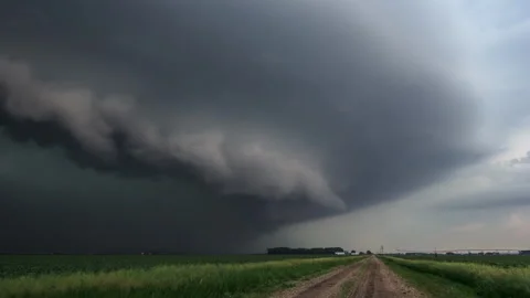 4K Cinematic Dark Scary Supercell Storm Timelapse - Prores Stock Footage 319858203