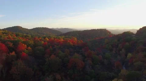 4k cinematic epic aerial of blue ridge mountains at sunrise Stock Footage