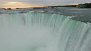 4K Cinematic Epic Dramatic Aerial Of Niagara Falls At Sunrise Stock Footage