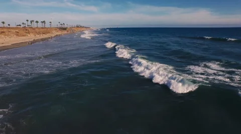 4K Cinematic Flyover of the deep blue sea Stock Footage 54264830