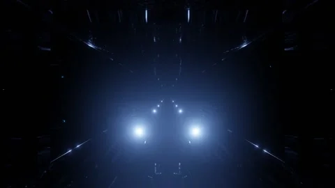 4k cinematic light rays beaming through dark cosmic space motion background Vídeo Stock 303135565