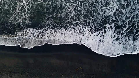 4K Cinematic Sea Wave Breaking Top View, Dramatic Ocean Wave Aerial Shots Stock Footage 219531095