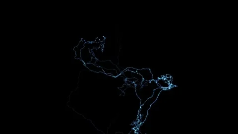 4K Cinematic Slow Motion Electric Lightning Overlay on Black Background Video stock 341461675