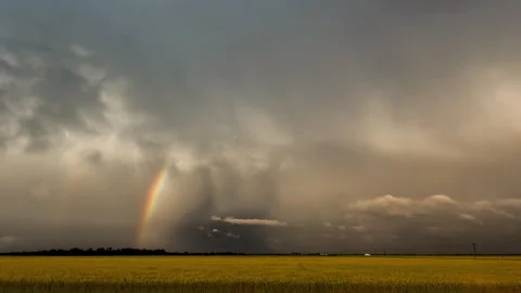 4K Cinematic Supercell Storm and Rainbow Timelapse - Prores Stock Footage 319803480