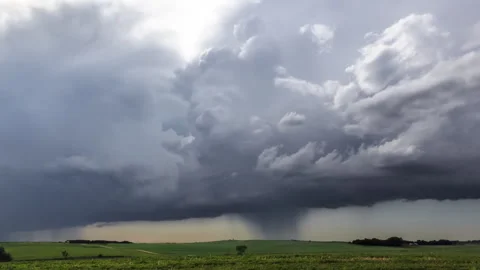 4K Cinematic Supercell Storm Developing From Cumulonimbus Timelapse - Prores Stock Footage 319858036