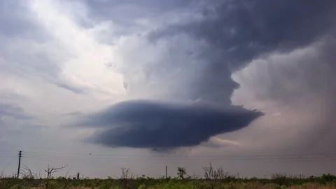 4K Cinematic Supercell Storm Rotating Timelapse - Prores Stock Footage 319859445