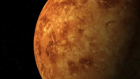4K Cinematic Venus Texture Surface - Detailed Atmospheric Clouds Rotation Stock Footage 332813207