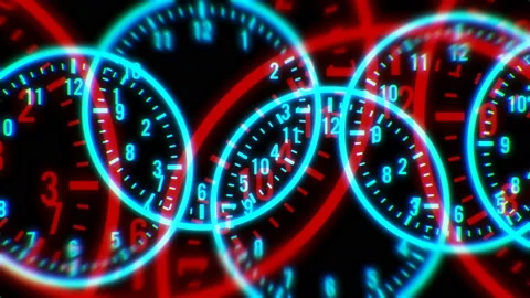 4k Circle figures time clocks busy wheels,trade finance channel,number space. 動画素材 93975822