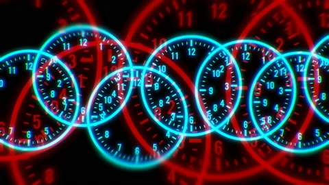4k Circle figures time clocks busy wheels,trade finance channel,number space. 動画素材 93976310