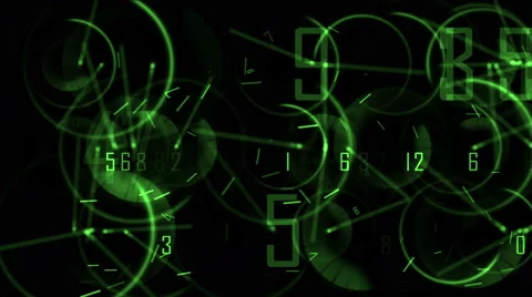 4k Circle figures time zone clock&amp;busy wheel,trade finance channel,number space 動画素材 46807149