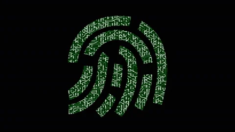 4k Circuit chip fingerprint,high-tech scan identity big data,decryption privacy Stock Footage 88731294
