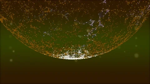 4K circular cyber animation of a falling down bokeh particles out of cropped Stock Footage 123277419
