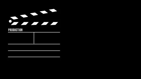 4K Clapper Animation, Black Background Video stock 108250625