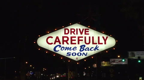 4K: Classic Establishing Scene Welcome to Las Vegas Sign Backside Stock Footage 63096243