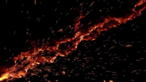 4k Classic Red Flames Fast Spreading Dark Motion Background Stock Footage 321275598
