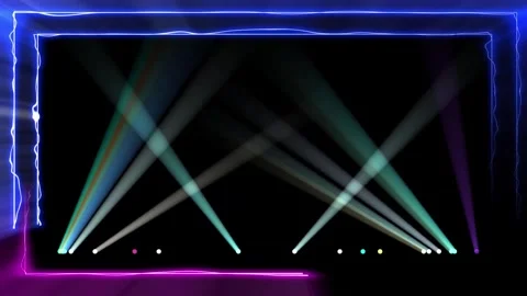 4k Classic Retro Neon Frame Borders Motion Background Stock Footage 328543970