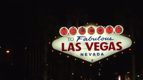 4K: Classic "Welcome to Fabulous Las Vegas Sign" Video stock 63095656