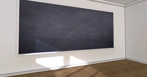 4K Classroom Virtual Set with Chalkboard Background for Green Screens Video stock 74566734